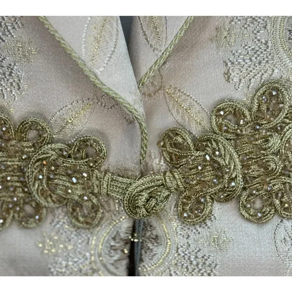 Kent & Park Cream Gold Embellished Tuxedo Jacket 40R J103 Italy Formal - Picture 3 of 13